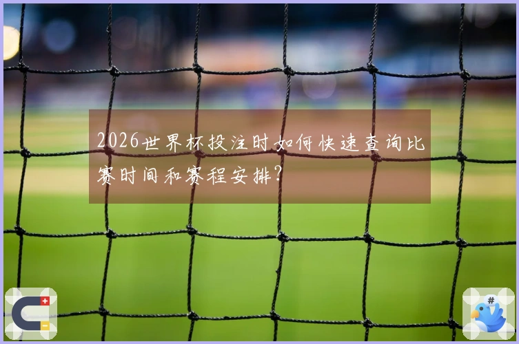2026世界杯投注时如何快速查询比赛时间和赛程安排？
